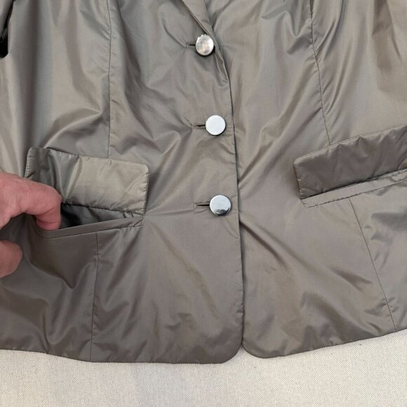 Talbots Khaki Button-Up Blazer Jacket Flap Front Pockets Career Work Wear 14P - Picture 4 of 16